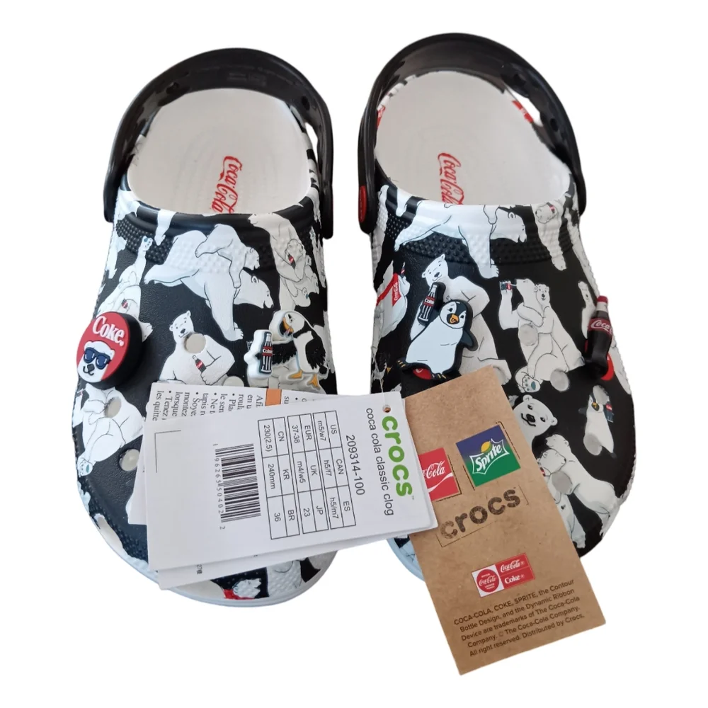 CROCS X Coca Cola Bear Collection Classic Clog Holiday NWT Size 7 Womens 5 Mens - Picture 10 of 11